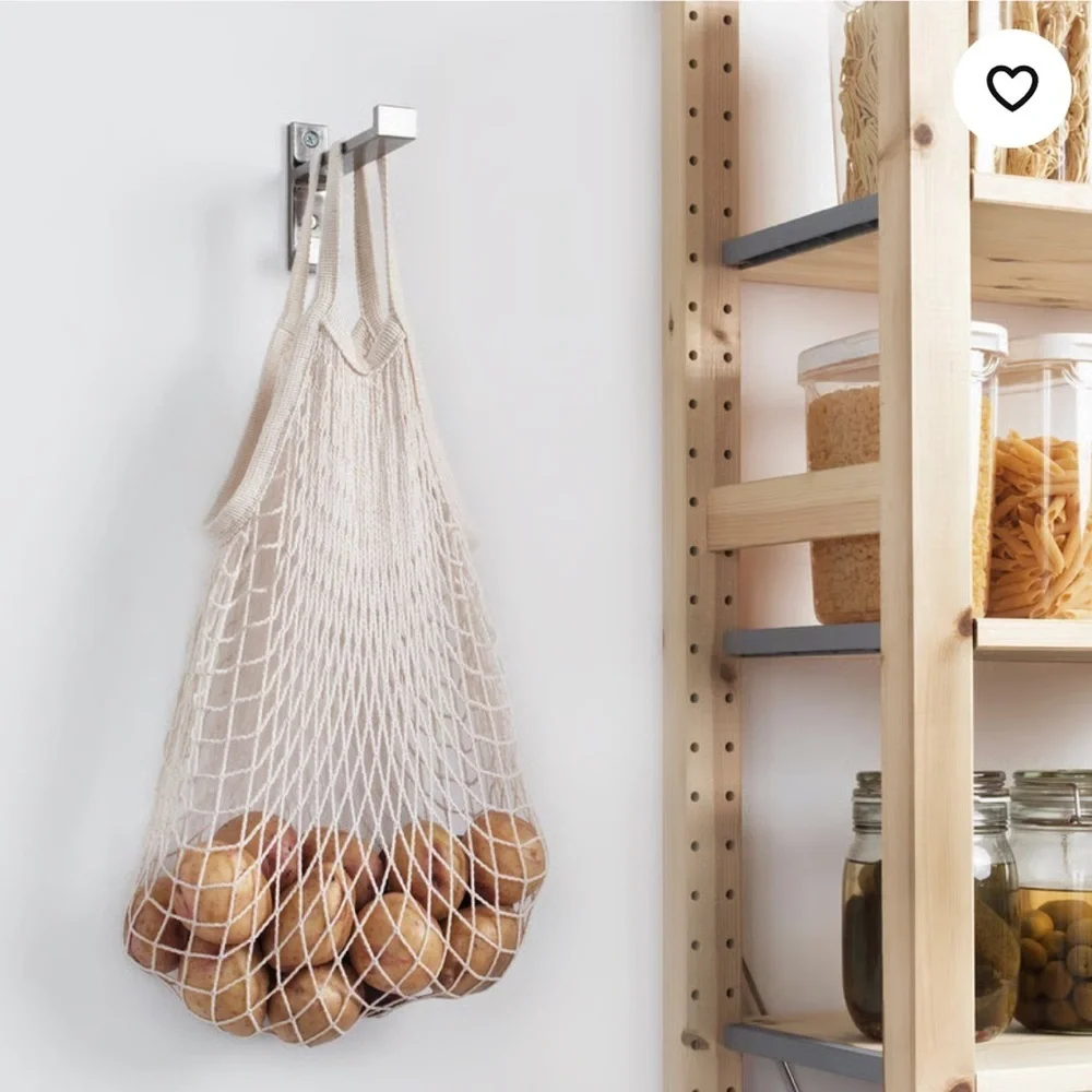 IKEA KUNGSFORS set of natural mesh reusable sustainable bags